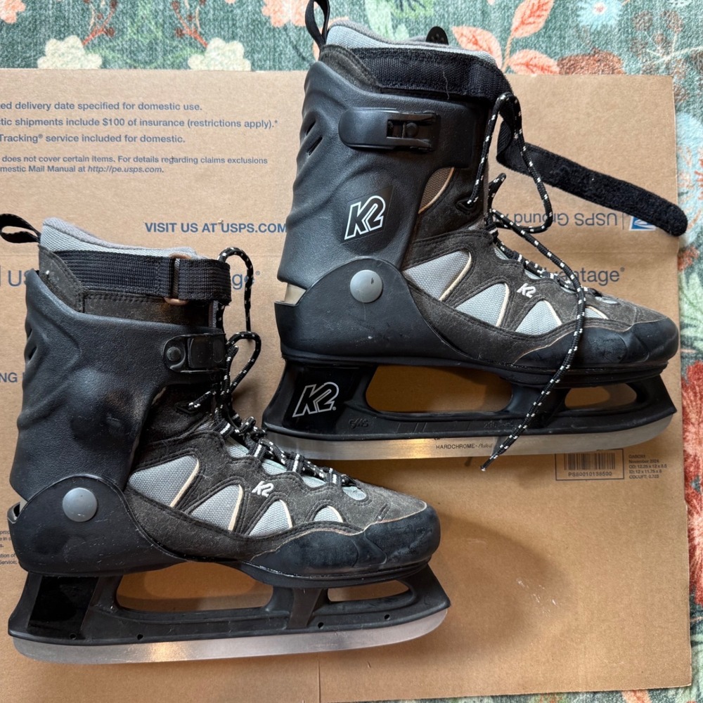 K2 Ice‎ Ascent SoftBoot Men's Ice Skates Black Grey Size 10 I18006 100C